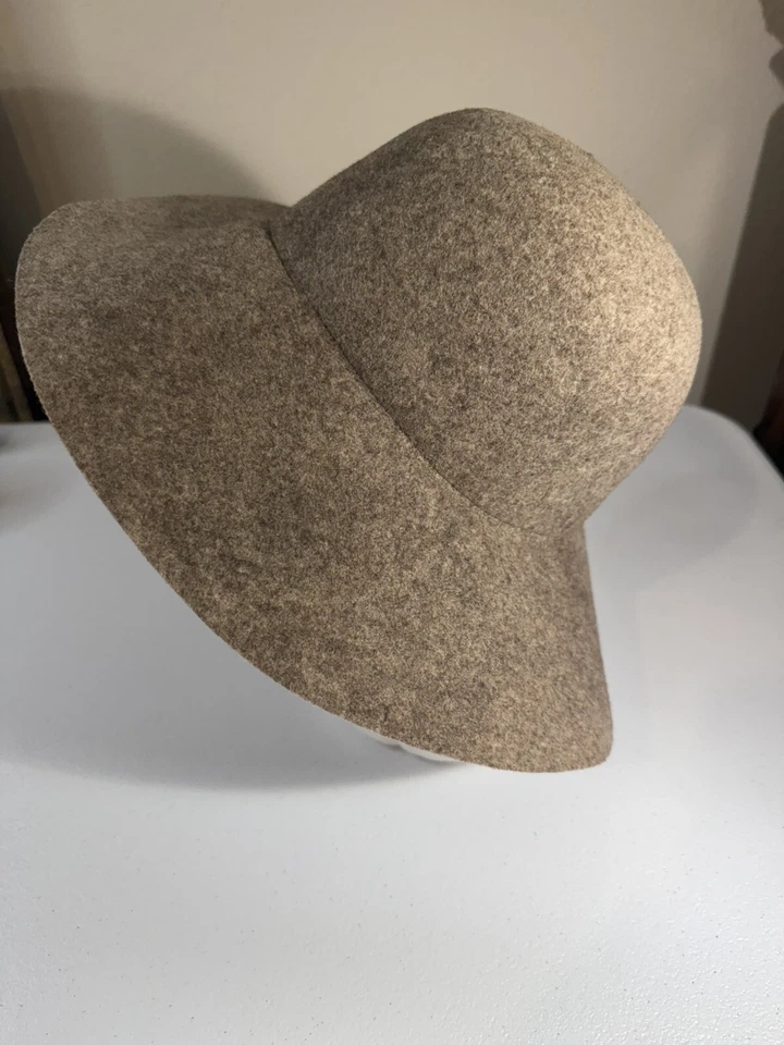 Sombrero de ala ancha BETMAR para mujer 100 % fieltro lana tostado claro/marrón OSFM Foto 3 de 4