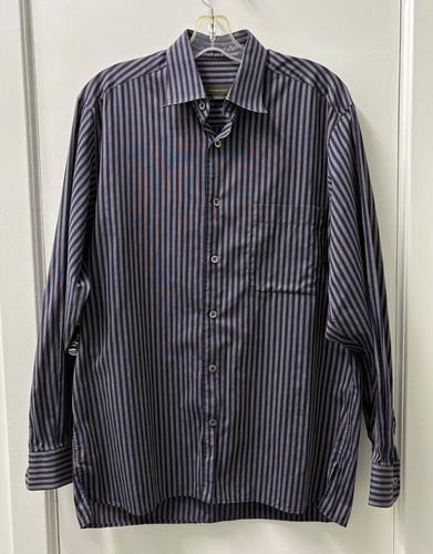 Herren ERMENEGILDO ZEGNA gestreiftes Hemd aus 100 % Baumwolle Größe M