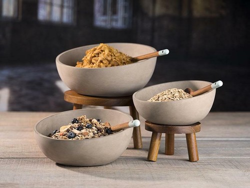 Schale ELEMENT aus Beton für Buffet Wellness Dekoration Ø 26 cm 1,7 L gastlando - Bild 9 von 9