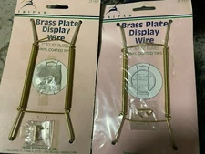 Lot of 2 Plate Hanger BRASS Wire Display Tripar 23-1307 New