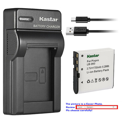 Kastar Battery Slim USB Charger for Yashica ADV-518HD ADV-528HD YHD-AS62