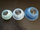 Pyrex Shades Of Blue Nesting Bowl Set of 3 322 323 325 Clear Bottom Pastel Blues