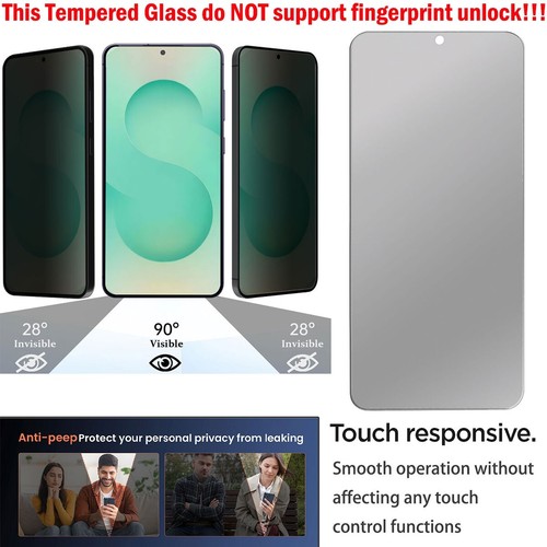 Hard Case Dual Layer Cover Privacy Tempered Glass For Samsung Galaxy S25+/Ultra - Picture 2 of 31