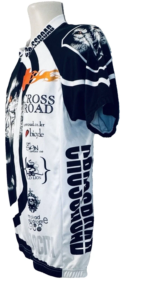 Camisa de ciclista de manga corta con cremallera completa estampado de calaveras FixGear para hombre talla XL Foto 4 de 4