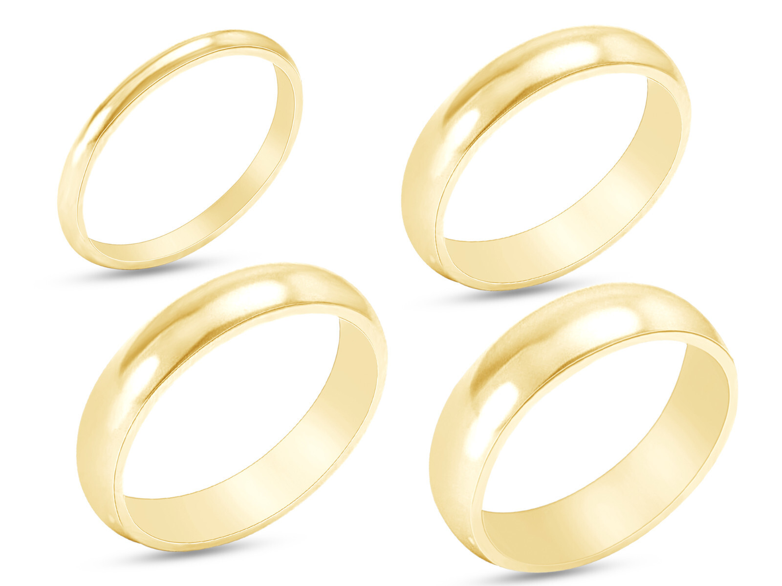 Wedding Band Ring 14K Yellow Gold Comfort Fit 2mm 3mm 4mm 5mm Men Women-image