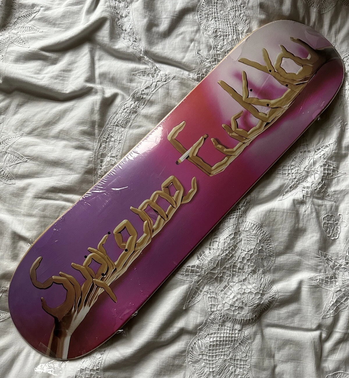 Set de plateaux de skateboard Supreme F**k You Skateboard rose