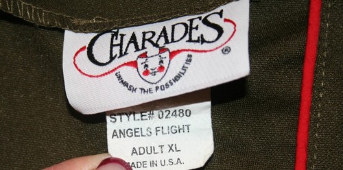 Angel's Flight Army Military Green Dress Up XL Halloween Adult Costume Charades - Picture 5 of 6
