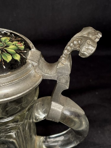 ••Antique 1800s German Beer Stein w Pewter/Porcelain Lid - Erinerung - Memorial - Picture 15 of 15
