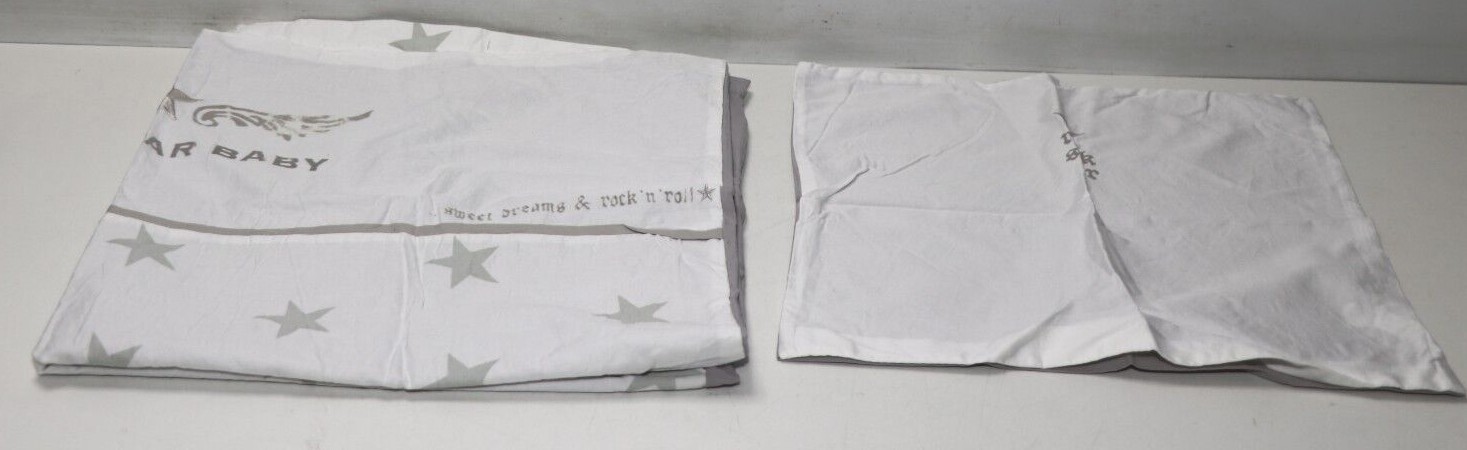 roba Biancheria da Letto Culla 2 Pezzi, Set Culla Collezione 'Rock Star Baby 2' 80x80cm