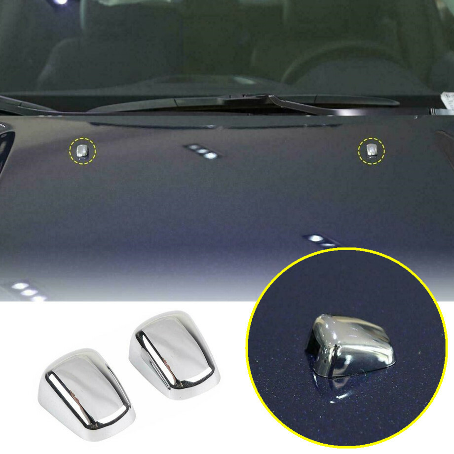 For 2015-2022 Chrysler 300 Chrome Front Wiper Water Wash Nozzle Spray Cover Trim