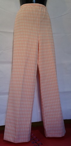 DEADSTOCK 70s MOD DISCO Vintage Plaid Wide Leg Bellbottoms Flares Trousers Pants - Picture 7 of 12