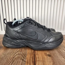 Nike Air Monarch IV Mens Sz 9.5 Black Walking Comfort Casual Dad Sneakers Shoes