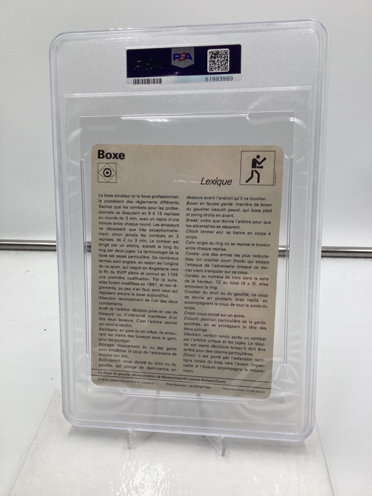 1976-80 Sportcaster French #69-23 Muhammad Ali PSA 5 view 2