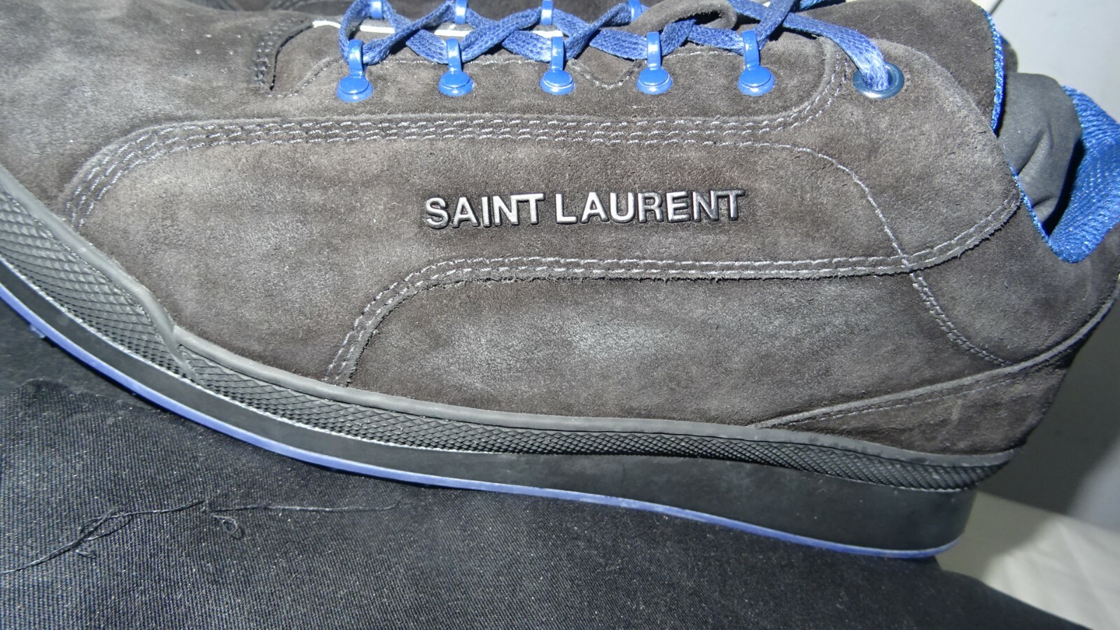 Saint Laurent Made in Italy Sneaker Uomo Jump Low Top Nero Pelle Scamosciata £690