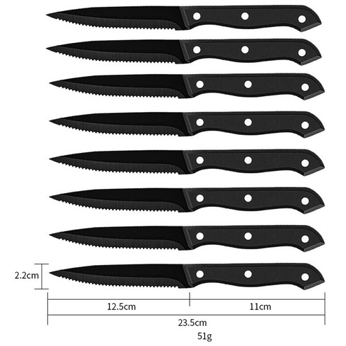 Steak Knives Set of 10, Stainless Steel Serrated Steak Knife, Dishwasher Safe - Picture 3 of 11