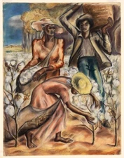 Caroline Speare Rohland : Cotton Pickers : 1939 : Archival Art Print