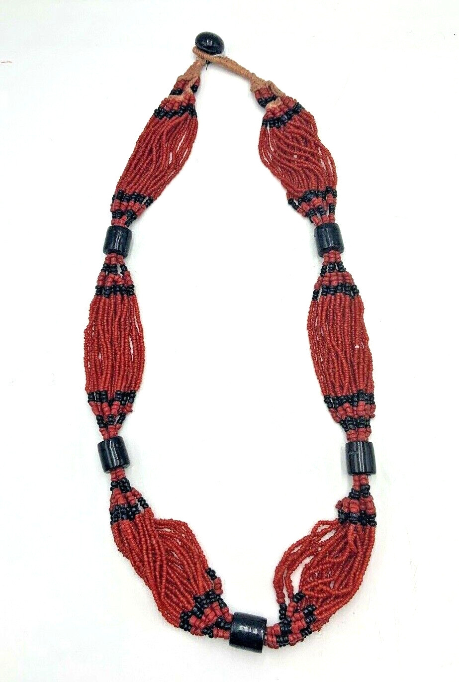 Seed Bead Necklace Red Black Coral Glass Beads 20 Str… Gem