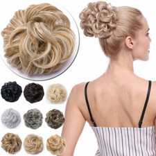 30/40g Thick Large Curly Updo Messy Curly Bun Chignon Clip in Hair Extension US