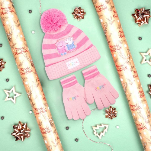 Conjunto de sombrero y guantes de invierno para niños Peppa Pig cálido y cómodo gorro y guantes - Imagen 8 de 8