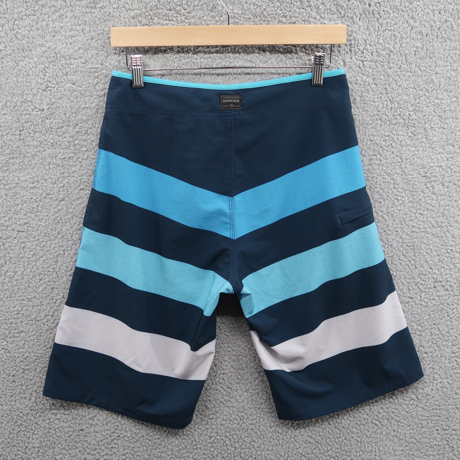 Burnside Board Shorts Mens 28 Zip Pocket Surf Beach Drawstring Not Lined