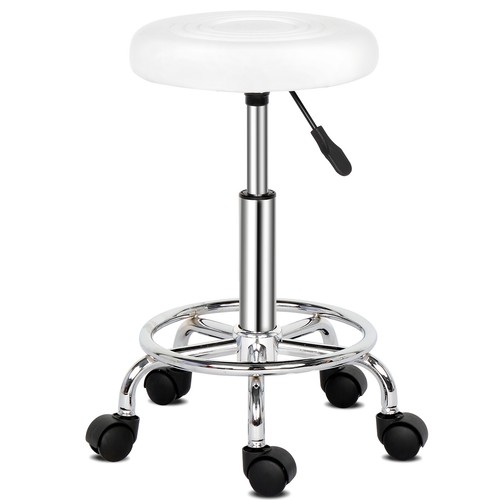 Hot Sale Round Stool with Lines Rotation Bar Stool White - - Picture 5 of 16