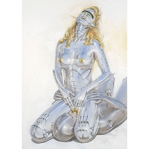 Hajime Sorayama " THE GYNOIDS LUVTRONIX " Signed Autographed METALLIC HARDCOVER - Picture 6 of 21