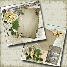 April NPM - 2 Premade Scrapbook Pages - EZ Layout 4829