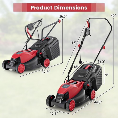10 AMP Corded Walk-Behind Lawnmower 13" Corded Electric Grass w/Collection Box - Picture 3 of 10