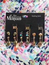Official Disney Princess Ariel, Little Mermaid 6 Pair of Earrings  Cuff Set