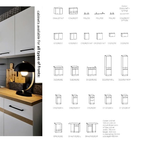 Summer Premium Compact Kitchen Set 230cm - 7 Cabinets White Matt - Picture 6 of 8