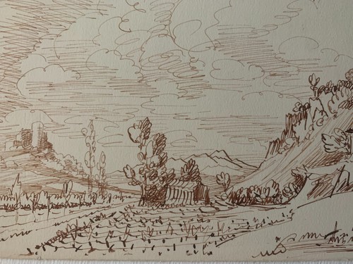 FRANCOIS BABOULET (1914-2010) DESSIN ORIGINAL DELICAT PAYSAGE 1950 (27) - Picture 4 of 4