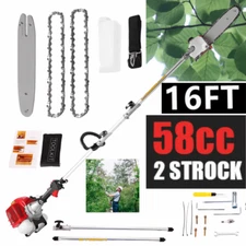 58CC 2 Cycle Extendable Gas Pole Saw for Tree Trimming Branch Trimmer Cutter!
