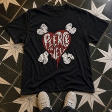 Pierce The Veil Heart  Bones Black Graphic T-Shirt Unisex Band Tee