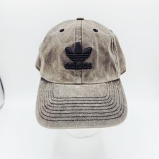 Adidas Baseball Cap Dad Hat Washed Denim Gray Strap Back Distressed 100% Cotton 