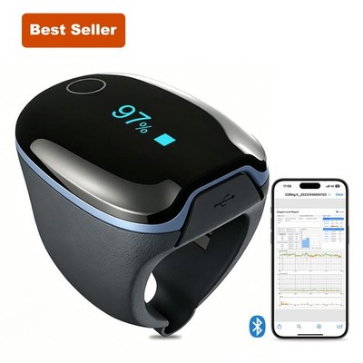 Wellue O2 Ring Sauerstoffmessgerät Pulsoximeter Schlafmonitor CE-zertifiziert，DE