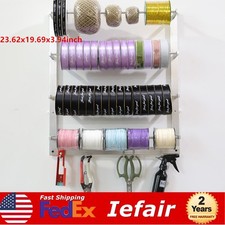 Thread Holder Organizer Wire Spool Rack Ribbons Roll Storage Sewing Tool Silver
