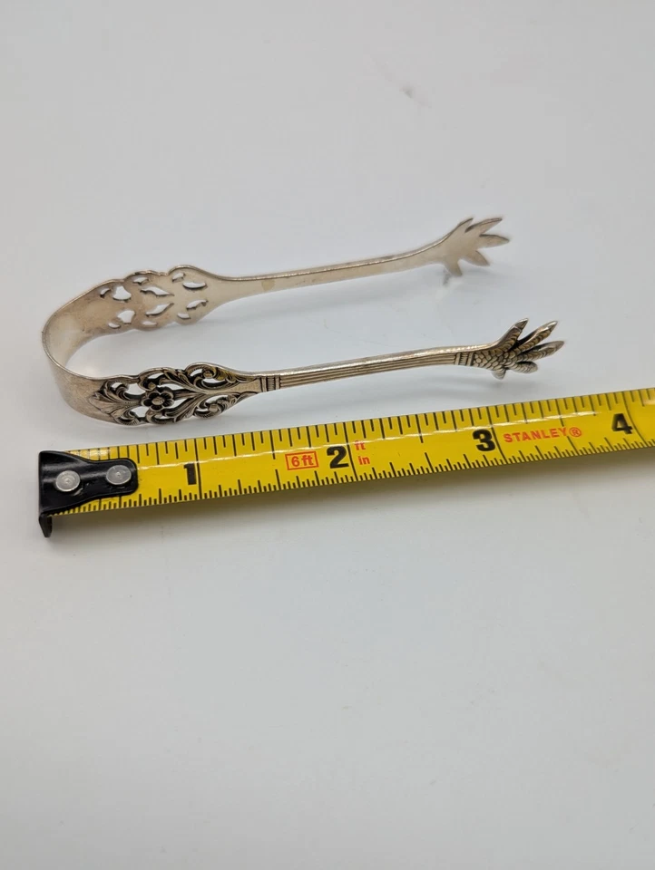 TH. Pinzas de azúcar noruegas Marthinsen rosa vikinga plata esterlina NORUEGA #330 Foto 3 de 4