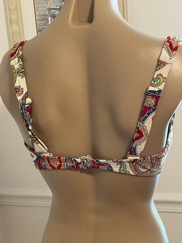 Traje de baño vintage 90'e Venus con aros cachemira bikini traje de baño top talla DD Foto 4 de 4