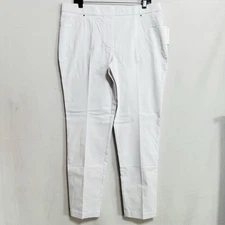 89th & Madison Pants Women's Size 16 White High Rise Elastic Waist Stretch NWT