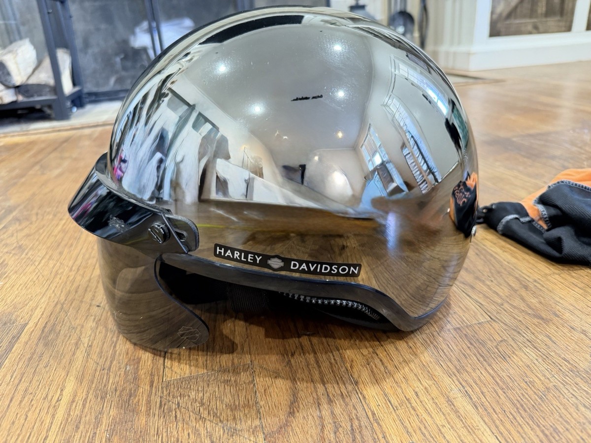 Harley Davidson Half Helmet With Visor/bag Size Small 