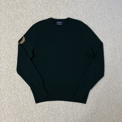 Fred Perry Reissues Pullover Lorbeerkranz Detail Pulli Herren Large Grün Mod 60s