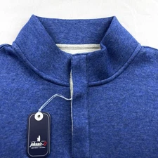 Johnnie O Henley Quarter Button Pullover Sweater Navy Large $168