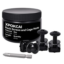60-Pack 10/32 Set Rack Screws with Nylon Washersand and Cage Nuts for Server ...