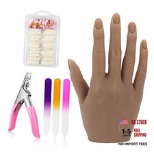 Silicone Practice Hand for Acrylic Nails - Flexible Bendable Nail Practice