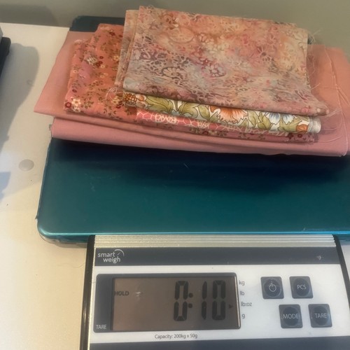DUSTY ROSE cotton fabric remnant scraps + 1 yard solid (SEE PHOTOS) - Picture 7 of 7