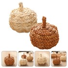  2 Pcs Festive Holiday Decoration Artistic Woven Pumpkins Decorative