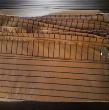 Duvet Cover 3 Pc Set Cotton Striped Tie Backs 2-Pillowcases QUEEN Rust/Brown