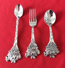 Silver Plate Wallace Silversmiths NOAH'S ARK BABY Utensil/Feeding Set Unused