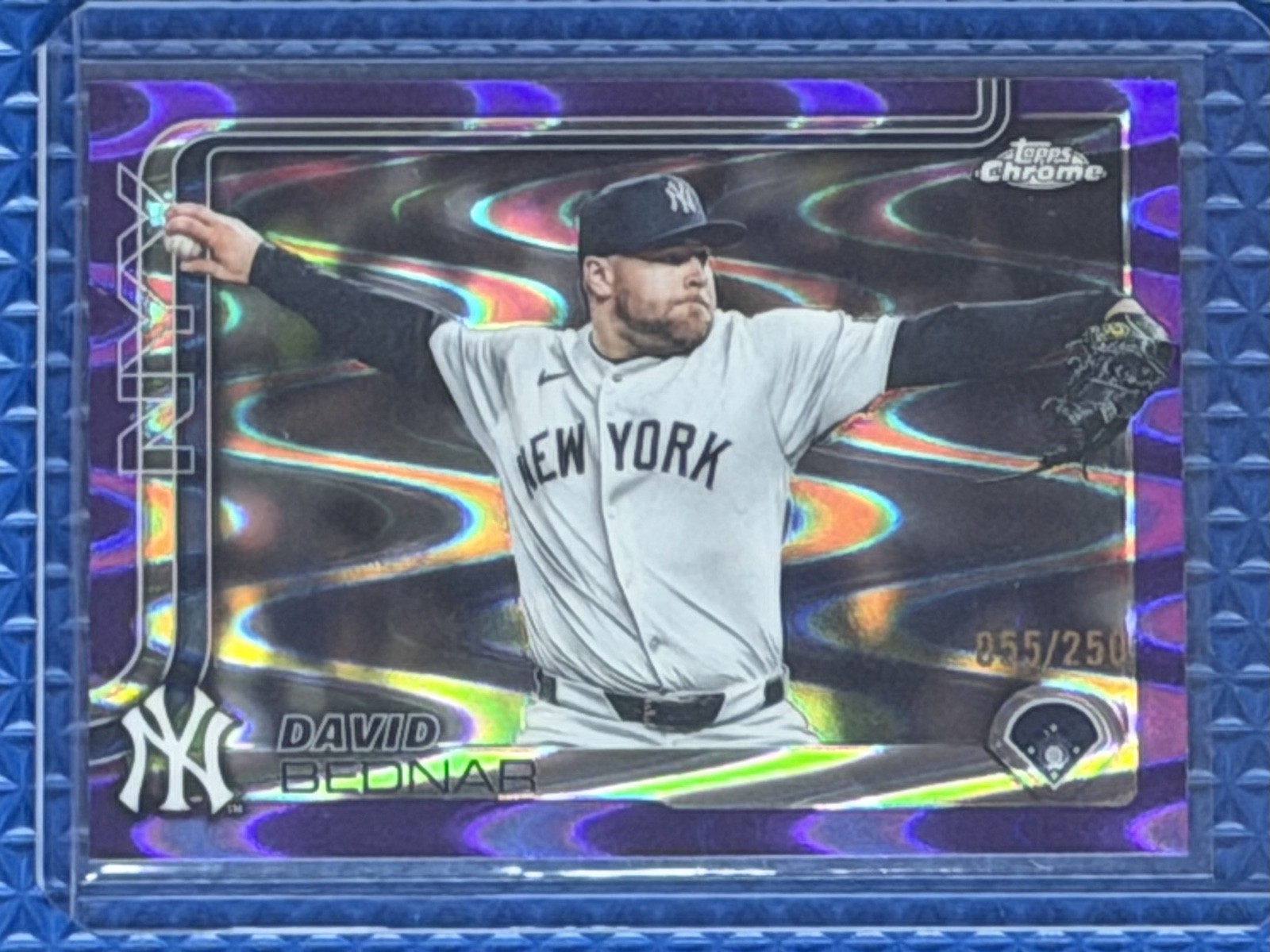 2025 Topps Chrome Update David Bednar Purple Raywave Refractor 55/250 NY Yankees