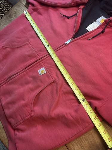 Felpa Carhartt J149 INR rossa foderata termica XL - Foto 10 di 16